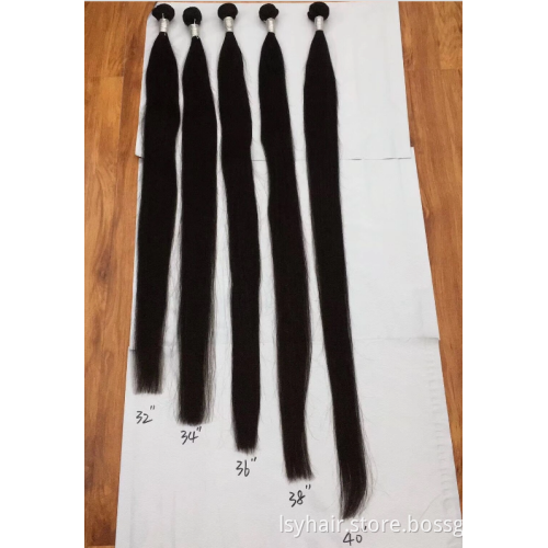 Floor Reaching Extra Super Long 30 32 34 36 38 40 42 Inch Brazilian Hairs Long Length Straight Weave In Stock Sales